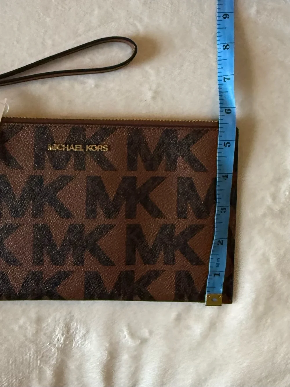 Michael Kors MK Signature Logo Clutch Wristlet Zip Top Large NWT